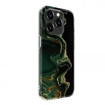 Evelatus θήκη Apple iPhone 15 Pro PC Custom Print Marble Dark Green