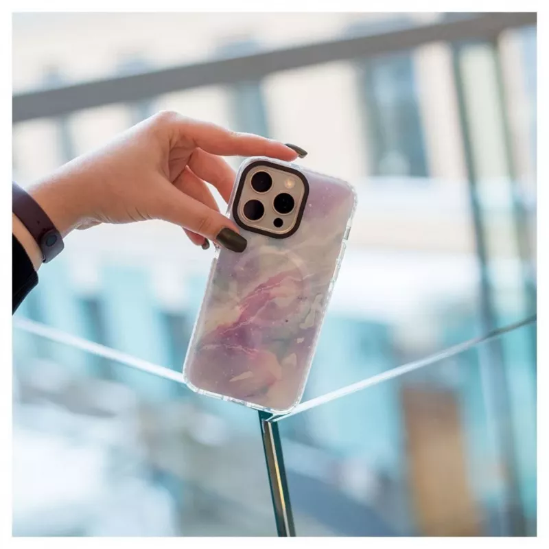 Evelatus θήκη Apple iPhone 15 Pro PC+TPU με MagSafe – μάρμαρο μωβ