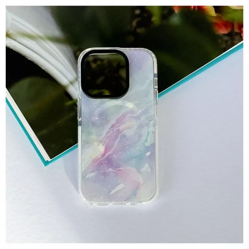 Evelatus θήκη Apple iPhone 15 Pro PC+TPU με MagSafe – μάρμαρο μωβ