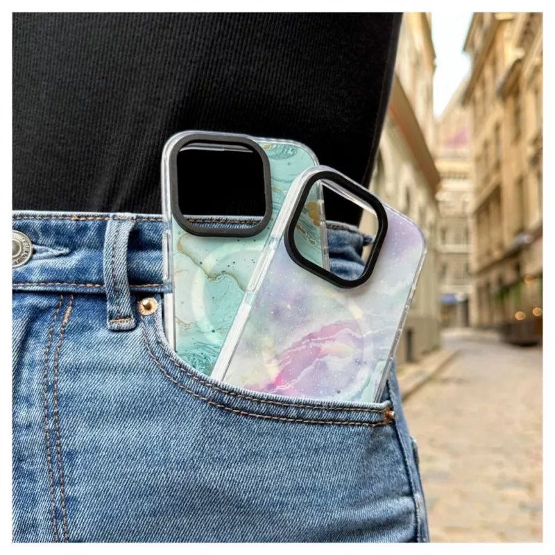 Evelatus θήκη Apple iPhone 15 Pro PC+TPU με MagSafe – μάρμαρο μωβ