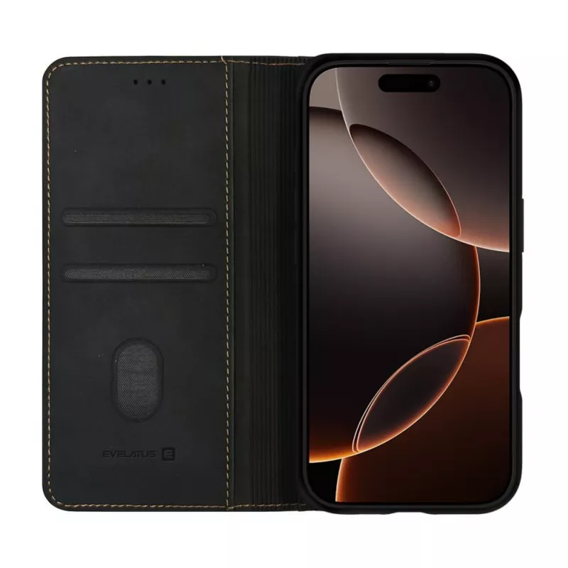 Evelatus Apple iPhone 18 Pro θήκη βιβλίου μαύρη