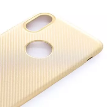 Evelatus Apple iPhone X Carbon Gold Θήκη Πλάτης