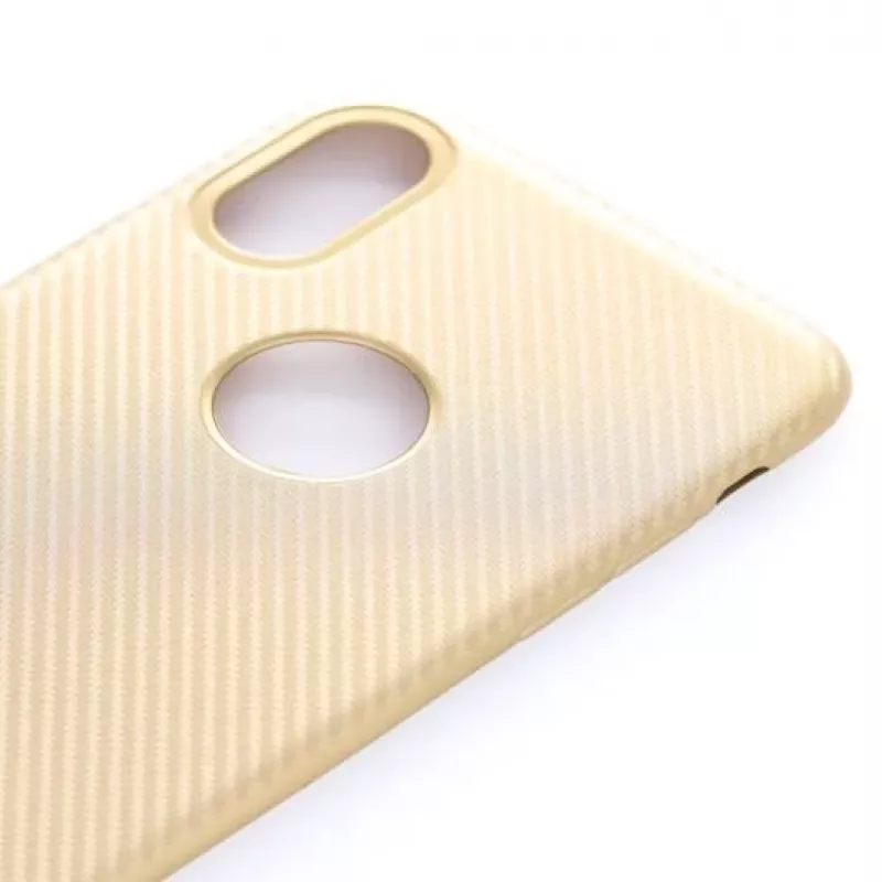Evelatus Apple iPhone X Carbon Gold Θήκη Πλάτης