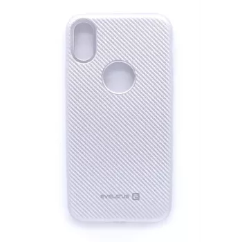 Evelatus Apple iPhone X Προστατευτική Θήκη Carbon Ασημί
