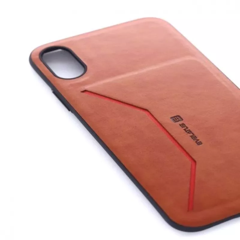 Evelatus Apple iPhone X Nobel καφέ θήκη πορτοφόλι folio