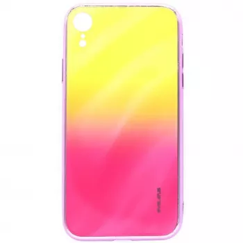 Evelatus Apple iPhone XR Θήκη από Σκληρυμένο Γυαλί με Water Ripple Gradient Color Anti-Explosion Gradient Yellow-Pink