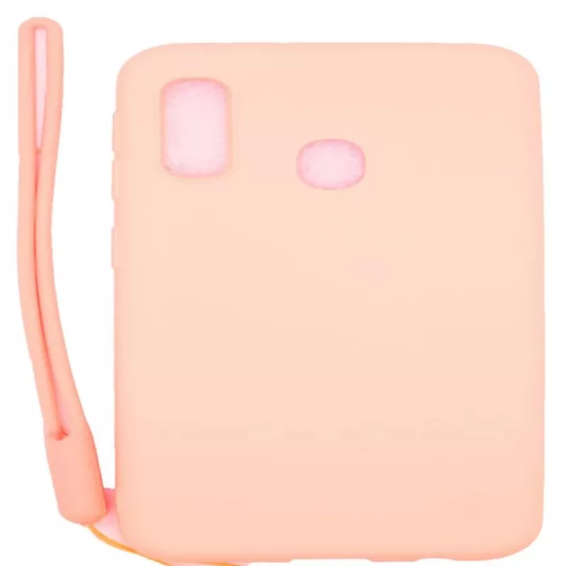 Evelatus Samsung Galaxy A20e Θήκη Σιλικόνης Soft Touch με Λουρί Ροζ