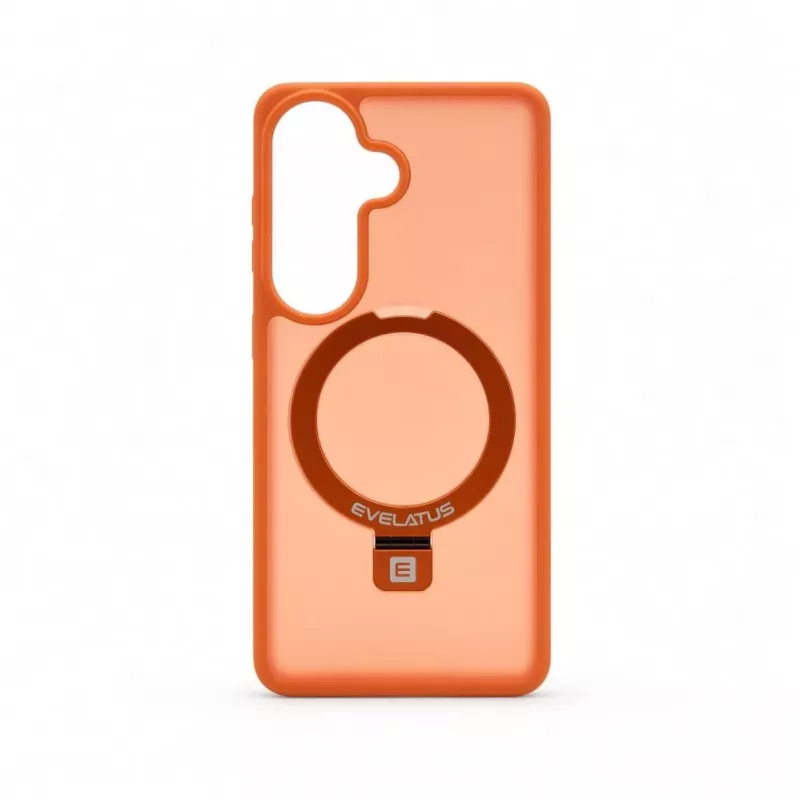 Evelatus Samsung Galaxy S26 Shield Θήκη με MagSafe & Βάση Ματ Ring Πορτοκαλί