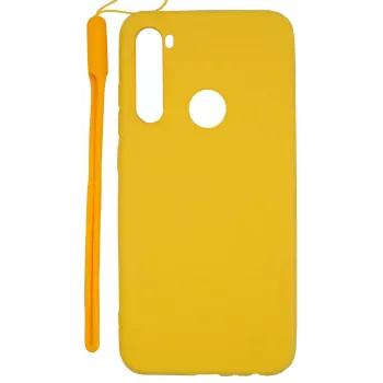 Evelatus Θήκη Σιλικόνης Soft Touch με Λουράκι Χεριού για Xiaomi Redmi Note 8 / Redmi Note 8 2021 - Κίτρινο