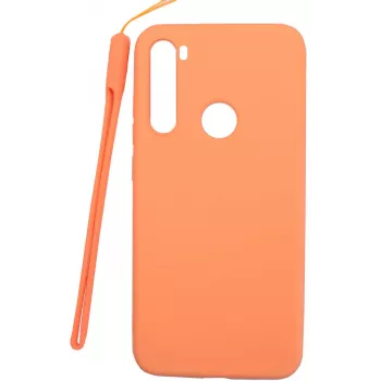 Evelatus Θήκη Σιλικόνης Soft Touch με Λουράκι Χεριού για Xiaomi Redmi Note 8 / Redmi Note 8 2021 - Ροζ