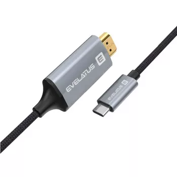 Evelatus TPC04 καλώδιο δεδομένων HDMI σε Type-C, μαύρο