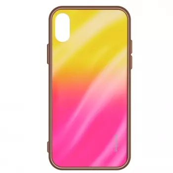 Evelatus Xiaomi Redmi Note 8 Pro Water Ripple Gradient Color Anti-Explosion Θήκη από Σκληρυμένο Γυαλί Gradient Yellow-Pink