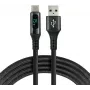 everActive CBB-1CBL Καλώδιο USB-A σε USB-C Πλεκτό με Οθόνη LCD Ένδειξης Ισχύος, 1m, 3A, Μαύρο
