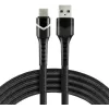 everActive CBB-1CBR Καλώδιο USB-A σε USB-C με RGB LED πλεκτό 1m 3A Μαύρο