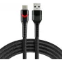 everActive CBB-1CBR Καλώδιο USB-A σε USB-C με RGB LED πλεκτό 1m 3A Μαύρο