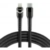 everActive CBB-1CIR Καλώδιο USB-C σε Lightning RGB LED 1m 27W PD μαύρο