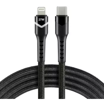 everActive CBB-1CIR Καλώδιο USB-C σε Lightning RGB LED 1m 27W PD μαύρο