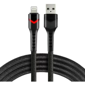 everActive CBB-1IBR Καλώδιο USB-A σε Lightning RGB LED πλεκτό 1m 2.4A μαύρο