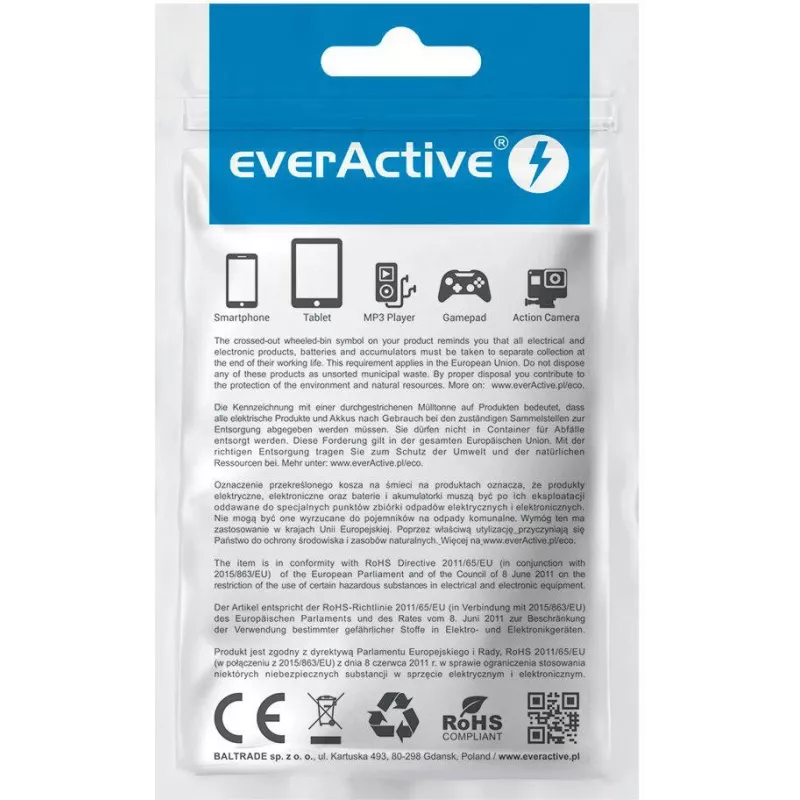 everActive CBB-1PDR Καλώδιο USB-C σε USB-C RGB LED πλεκτό 100cm 3A 60W