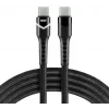 everActive CBB-2PDR καλώδιο USB-C σε USB-C RGB LED πλεκτό 2m 3A 60W μαύρο
