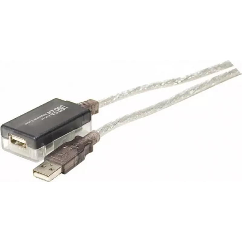 Exertis Connect 149213 καλώδιο USB 2.0 Type-A σε Type-B, 1,8m, γκρι/διαφανές