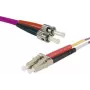 EXERTIS CONNECT Καλώδιο patch OM4 LWL, LC Duplex σε ST Duplex, 50/125µm, Βιολετί Erika, 2m 392792