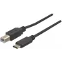 EXERTIS CONNECT Καλώδιο USB 2.0, USB Type-C σε USB Type-B, Μαύρο, 1,0 m 150304