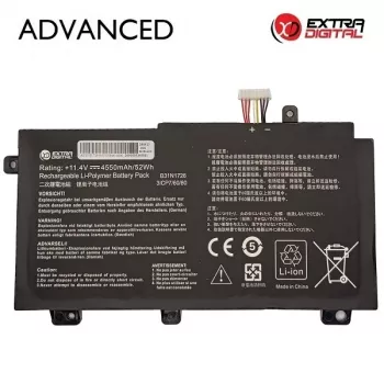 Extra Digital Advanced NB432592 Μπαταρία Αντικατάστασης για ASUS B31N1726 – 4550mAh, 11.52V Li-ion
