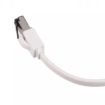 EXTRALINK Καλώδιο δικτύου LAN Cat.8 U/FTP 0,5m 40G επίπεδο, θωρακισμένο, θωρακισμένο ζεύγος με φύλλο, γυμνός χαλκός, λευκό