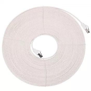 EXTRALINK Καλώδιο δικτύου Patch Cat.8 U/FTP 15m 40G επίπεδο, θωρακισμένο, φύλλο, χαλκός, λευκό