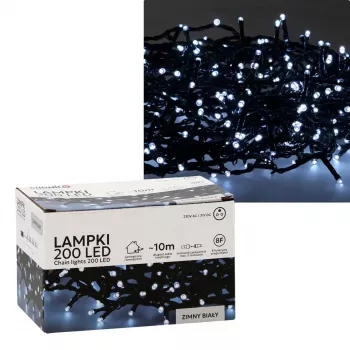Extralink LED φωτοστοιχία 200 LEDs ψυχρό λευκό 10m + 3m IP44 εσωτερικού/εξωτερικού χώρου
