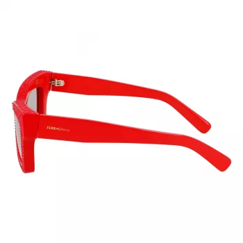 Ferragamo γυναικείο γυαλί ηλίου SF2045SR52176 ορθογώνιος σκελετός ασετάτ καφέ φακοί με διαβάθμιση 52/17/140 mm
