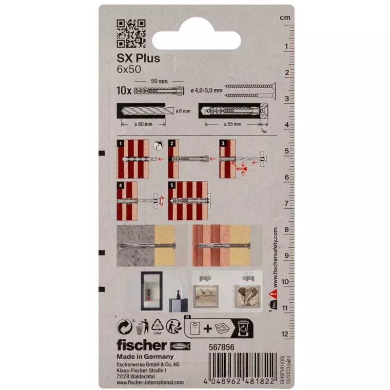 Fischer SX Plus Ούπα διαστολής 6x50 mm (10 τεμ.) 567856