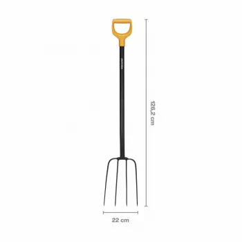 Fiskars Solid πιρούνι κομποστοποίησης με κεφαλή από χάλυβα bor, λαβή D, 4 δόντια, 1220 mm