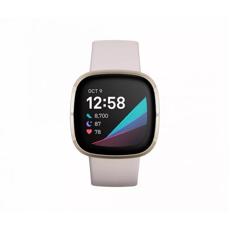 Fitbit Sense Lunar Soft Gold Stainless Steel Λευκό