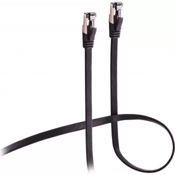 Flexline Patchkabel CAT 8.1 U/FTP PIMF, επίπεδο, εξαιρετικά εύκαμπτο, μαύρο, 1,5 m