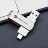 Forcell Pendrive 64GB USB 3.2 Gen 1 (USB-A / USB-C) F-Data Metal Duo ασημί
