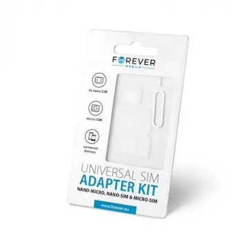 Forever Universal NANO SIM/Micro, Micro SIM to NANO/SIM (3in1) Σετ Προσαρμογέων Καρτών SIM με Εργαλείο Εξαγωγής