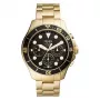 Fossil FS5727 ανδρικό ρολόι quartz χρονογράφος 46mm μαύρο καντράν μαύρο δέρμα