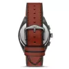 Fossil FS5799 Ανδρικό μινιμαλιστικό ρολόι quartz 44mm Μαύρο δέρμα