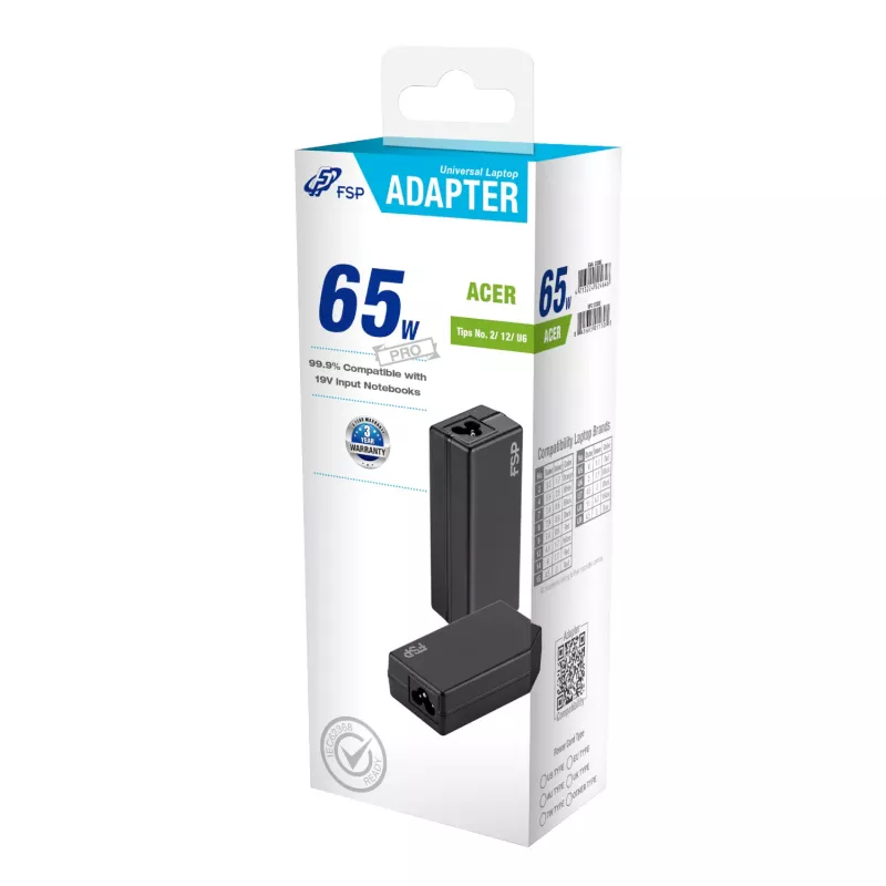 FSP PRO 65W Καθολικός Προσαρμογέας Laptop – Acer