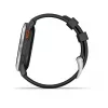 Garmin Approach S44 Ασημί Στεφάνη Αλουμινίου με Μαύρο Λουράκι Σιλικόνης