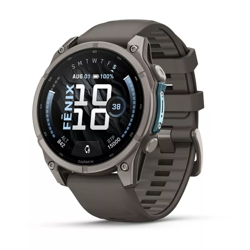 Garmin Fenix 9 – 47mm Titanium με Pebble Grey Σιλικόνης λουράκι