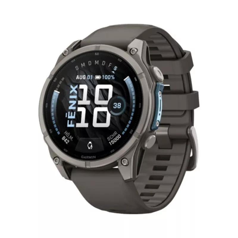 Garmin Fenix 9 – 47mm Titanium με Pebble Grey Σιλικόνης λουράκι