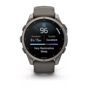 Garmin Fenix 9 – 47mm Titanium με Pebble Grey Σιλικόνης λουράκι