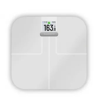 Garmin Index S2 Smart Scale (λευκό) – ζυγαριά ανάλυσης σώματος με Wi-Fi, Bluetooth, έγχρωμη LCD