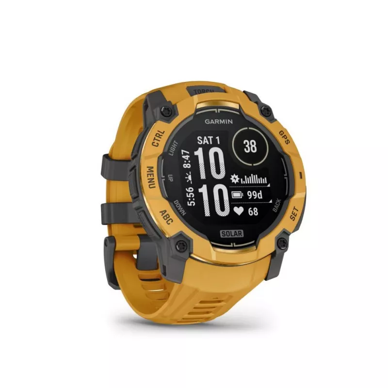 Garmin Instinct 3 – 50 mm, Solar Sunburst με λουράκι Sunburst/Γκρι
