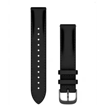 Garmin Quick Release Λουράκια (18 mm) μαύρο δέρμα, Brushed Slate Hardware
