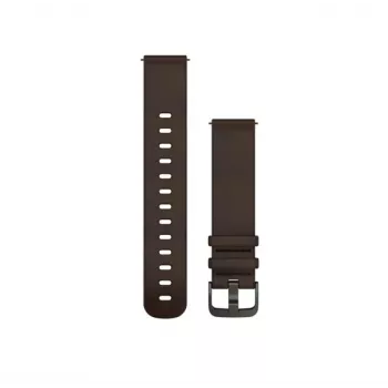 Garmin Quick Release λουράκια (20 mm) σκούρο καφέ δέρμα, ασημί εξαρτήματα
