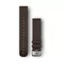 Garmin Quick Release λουράκια (20 mm) σκούρο καφέ δέρμα, ασημί εξαρτήματα